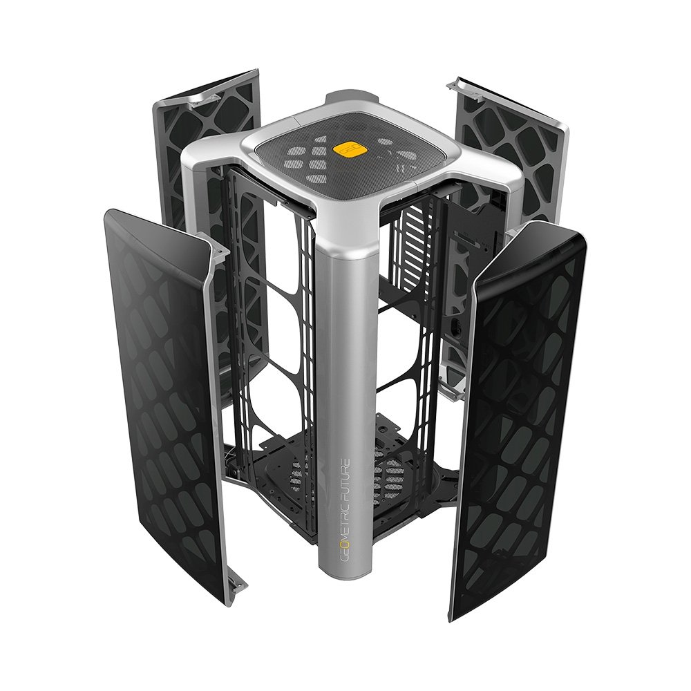 Imagem 4 de 6 do produto Gabinete Gamer Geometric Future Model 2, Mid Tower, ATX, Lateral em Vidro Temperado, Cinza - GEO-M2-GG