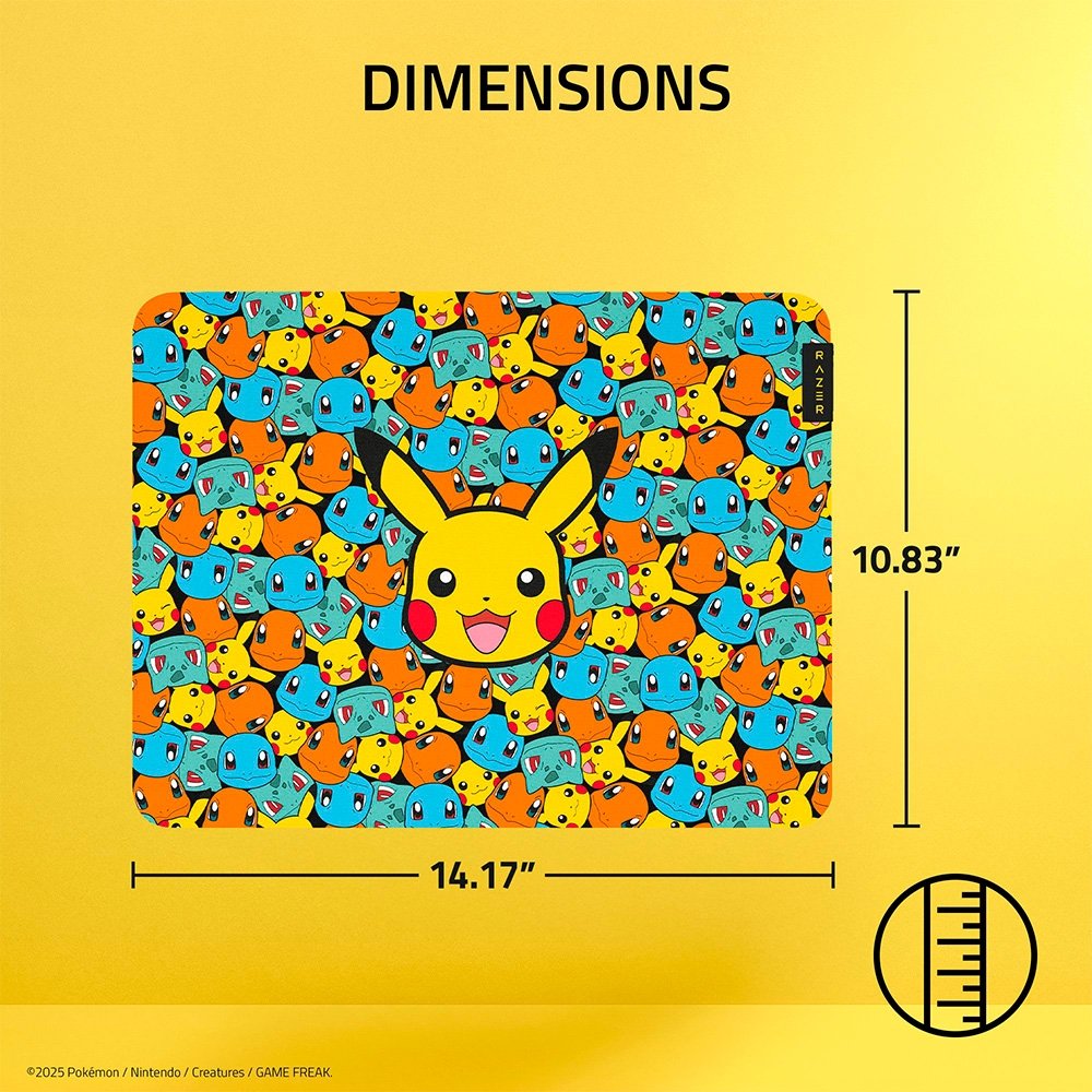 Mousepad Gamer Razer Gigantus V2, Tecido Macio, Médio, Pokémon Kanto Starters Edition - RZ02-03333900-R3M1 - view 7