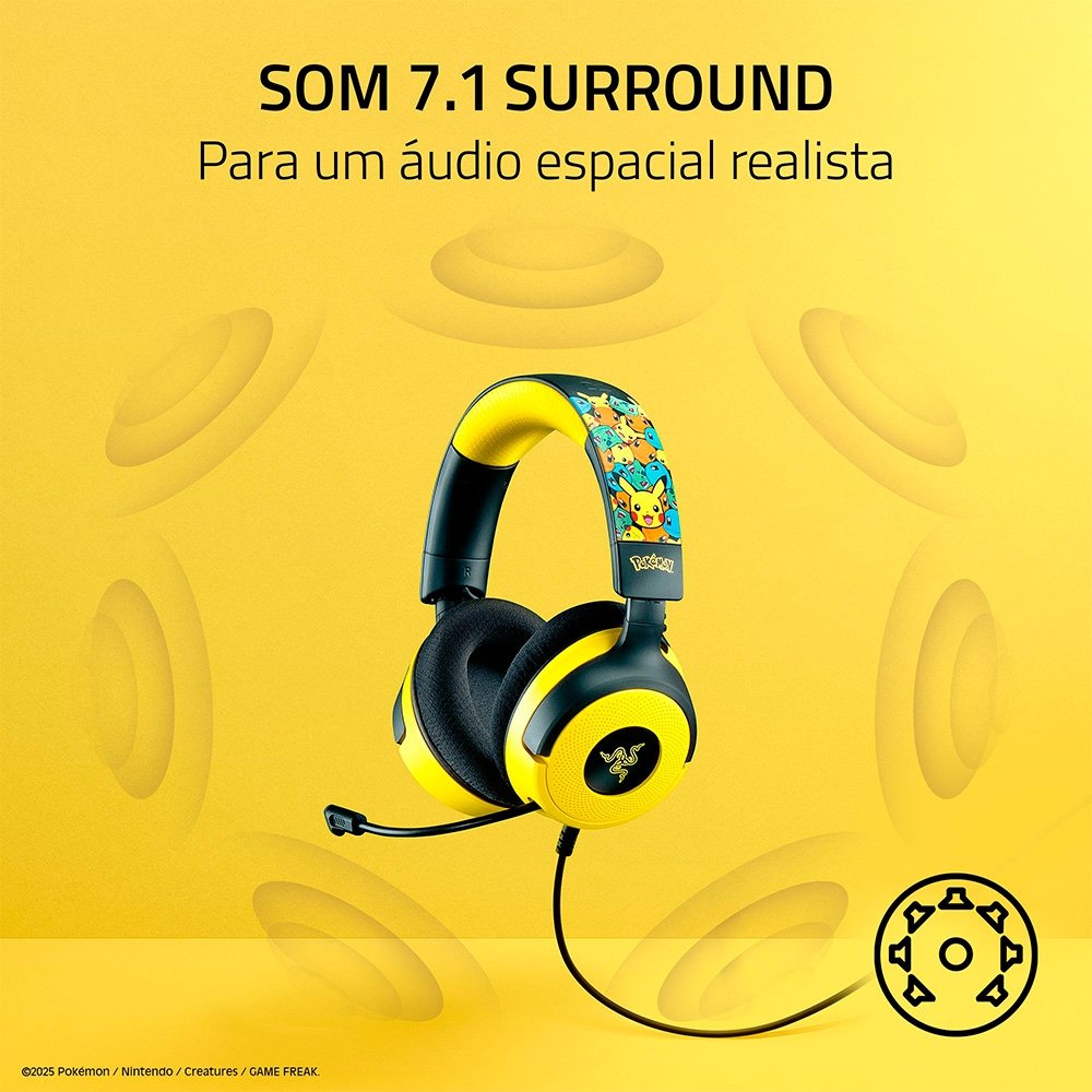 Headset Gamer ( Balão.info) V4 X, Som Surround 7.1, Conexão USB, Pokémon Kanto Starters Edition - RZ04-( Balão.info)-R3M1 - foto 4