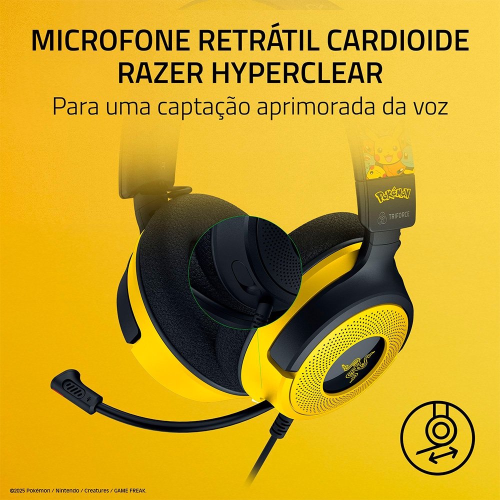 Headset Gamer Razer Kraken V4 X, Som Surround 7.1, Conexão USB, Pokémon Kanto Starters Edition - RZ04-05180300-R3M1 - view 5
