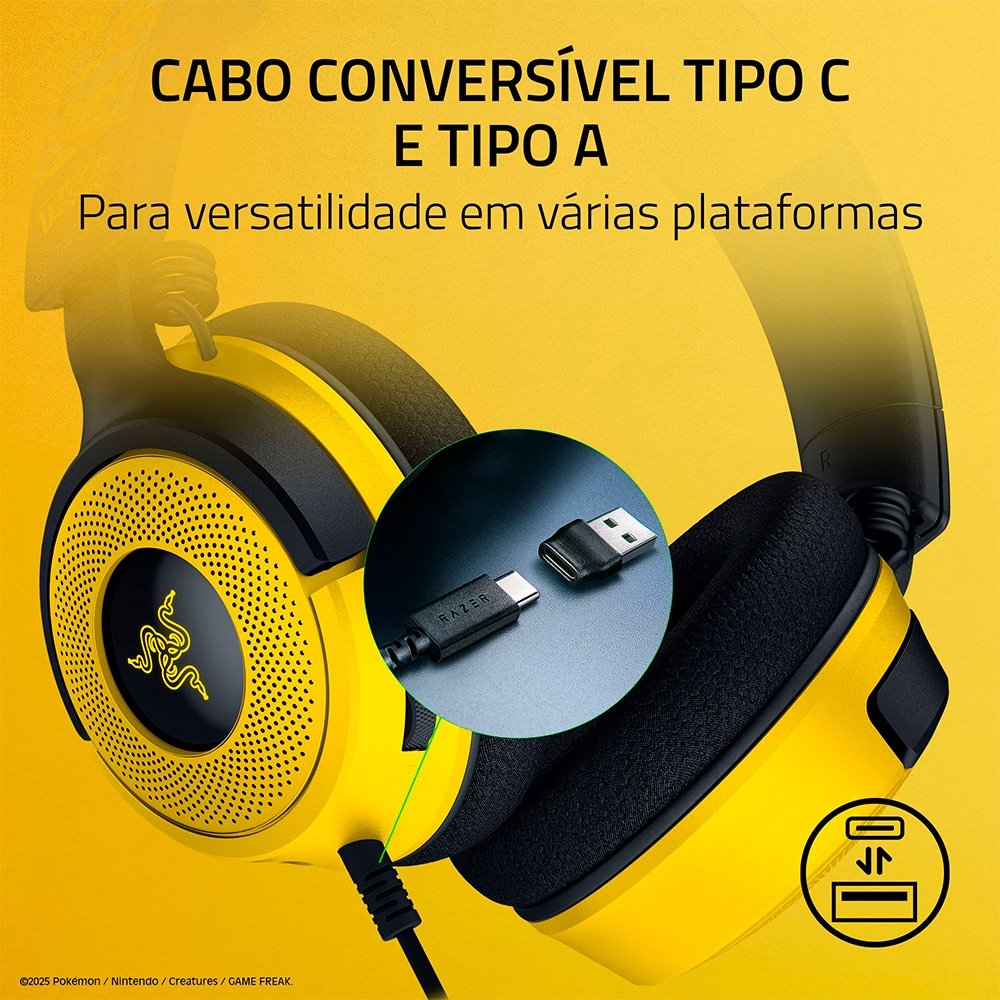 Headset Gamer ( Balão.info) V4 X, Som Surround 7.1, Conexão USB, Pokémon Kanto Starters Edition - RZ04-( Balão.info)-R3M1 - foto 8