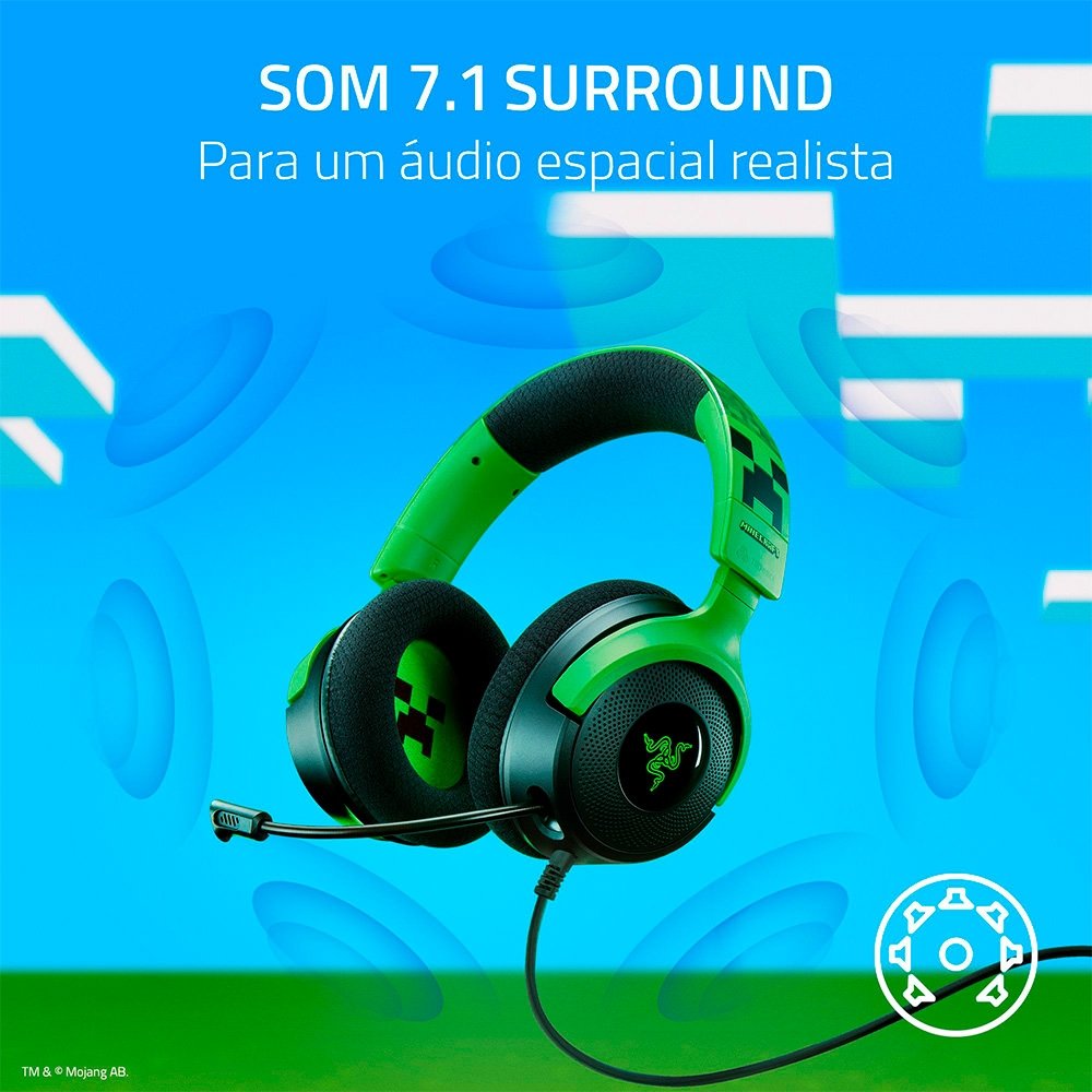 Headset Gamer ( Balão.info) V4 X, Som Surround 7.1, Conexão USB, Minecraft Edition - RZ04-( Balão.info)-R3M1 - foto 5