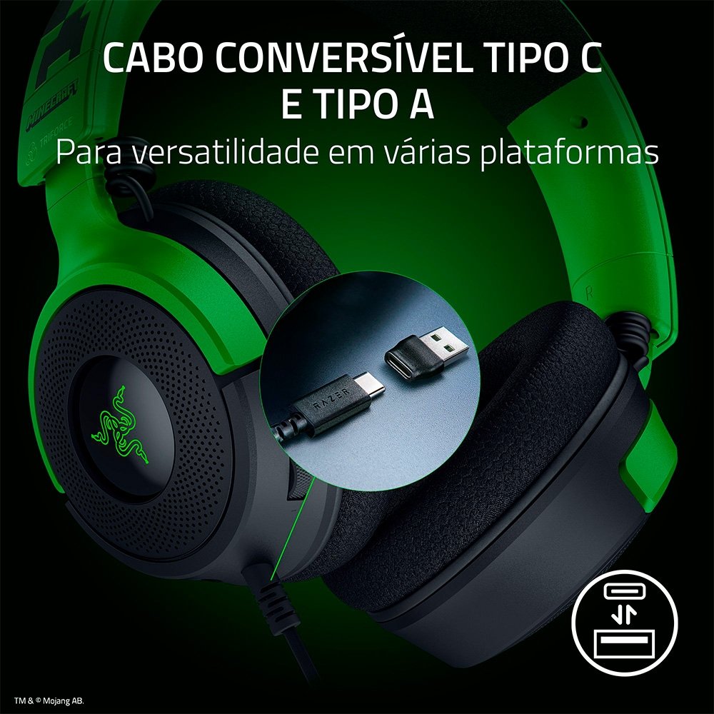 Headset Gamer ( Balão.info) V4 X, Som Surround 7.1, Conexão USB, Minecraft Edition - RZ04-( Balão.info)-R3M1 - foto 9