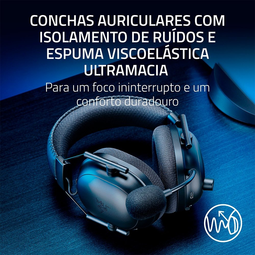 Headset Gamer Sem Fio Razer BlackShark V2 Pro, para PlayStation, Preto - RZ04-04530500-R3UA Headset Gamer Sem Fio Razer BlackShark V2 Pro, para PlayStation, Preto - RZ04-04530500-R3UA