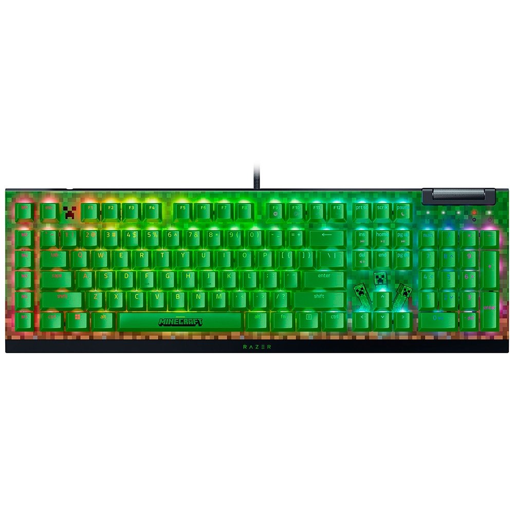 Teclado Mecânico Gamer Razer BlackWidow V4 X, Chroma RGB, Switch Green, Minecraft Edition, Layout US - RZ03-04704100-R3M1 Teclado Mecânico Gamer Razer BlackWidow V4 X, Chroma RGB, Switch Green, Minecraft Edition, Layout US - RZ03-04704100-R3M1