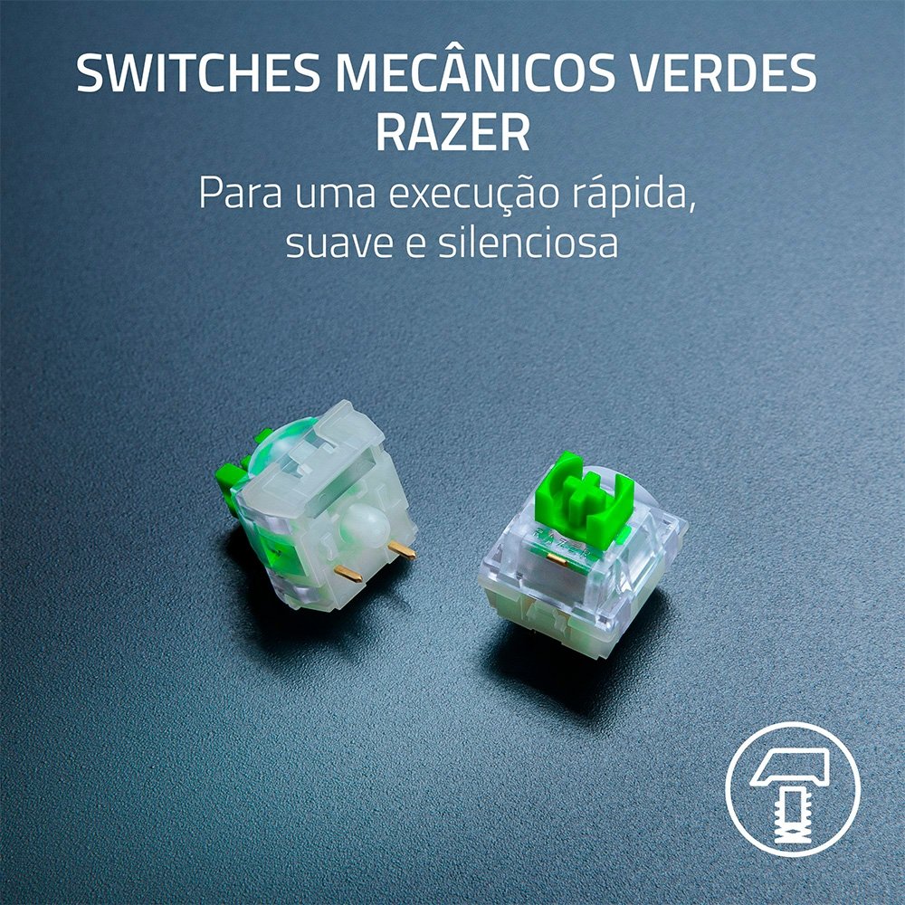 Teclado Mecânico Gamer Razer BlackWidow V4 X, Chroma RGB, Switch Green, Minecraft Edition, Layout US - RZ03-04704100-R3M1 Teclado Mecânico Gamer Razer BlackWidow V4 X, Chroma RGB, Switch Green, Minecraft Edition, Layout US - RZ03-04704100-R3M1