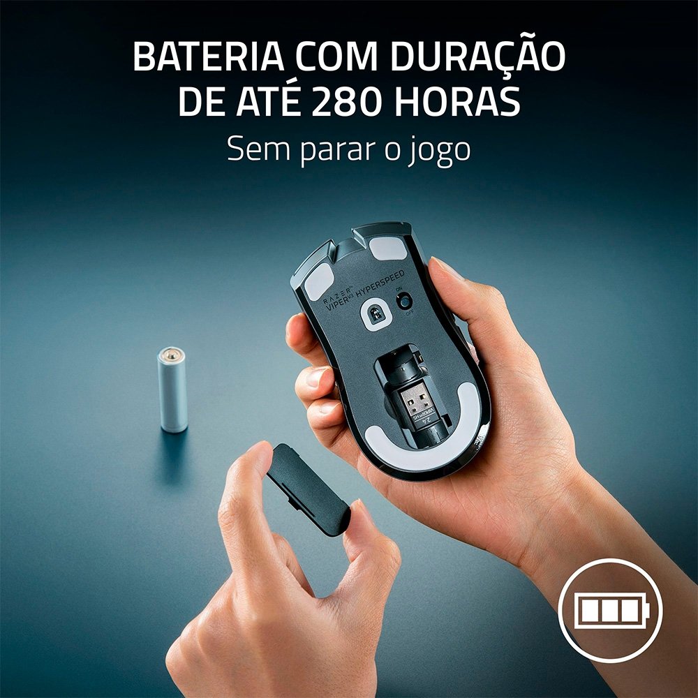 Mouse Gamer Sem Fio Razer Viper V3 HyperSpeed, 30000 DPI, Preto - RZ01-04910100-R3M1 - view 9