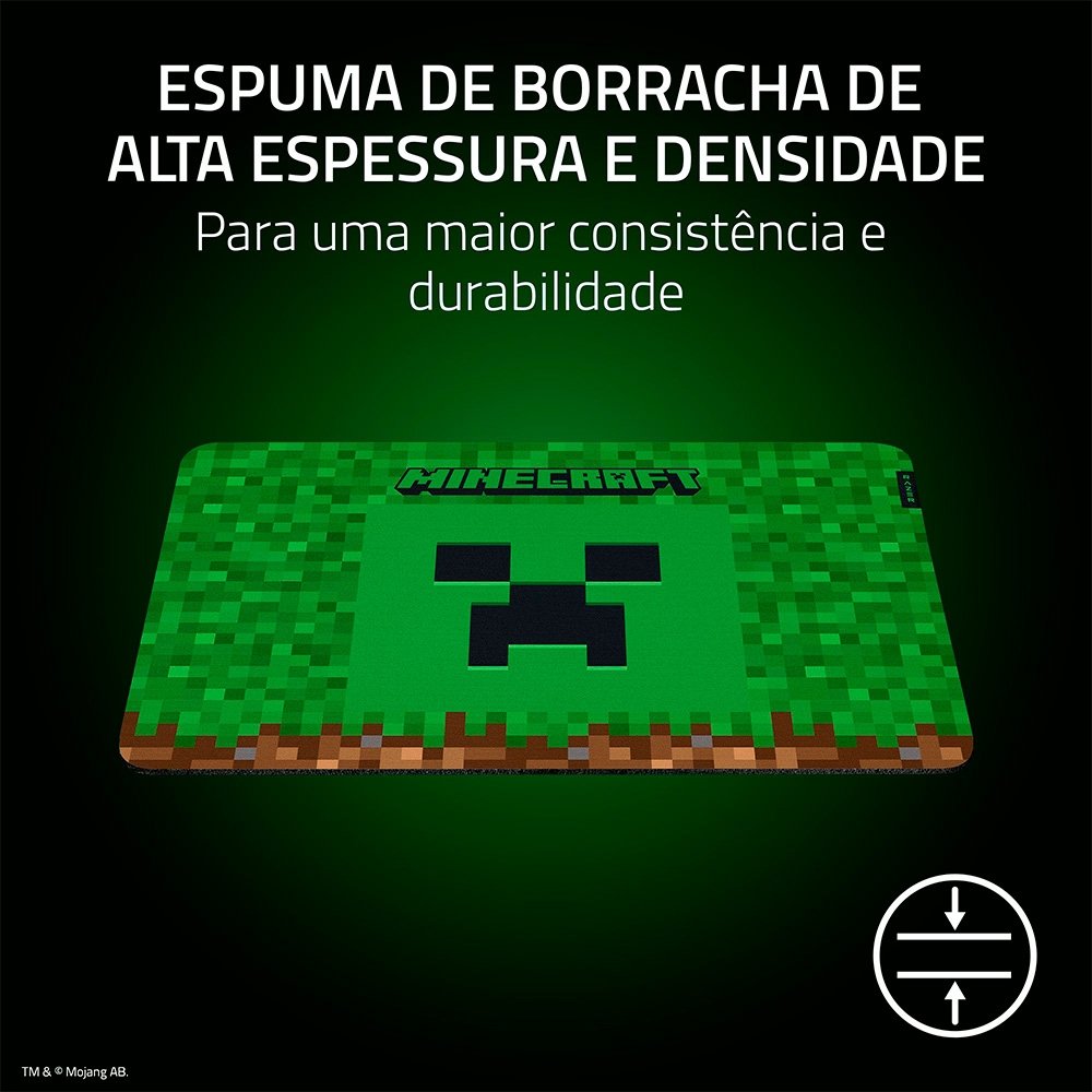 Imagem 5 de 7 do produto Mousepad Gamer Razer Gigantus V2, Tecido Macio, Médio, Minecraft Edition - RZ02-03333800-R3M1