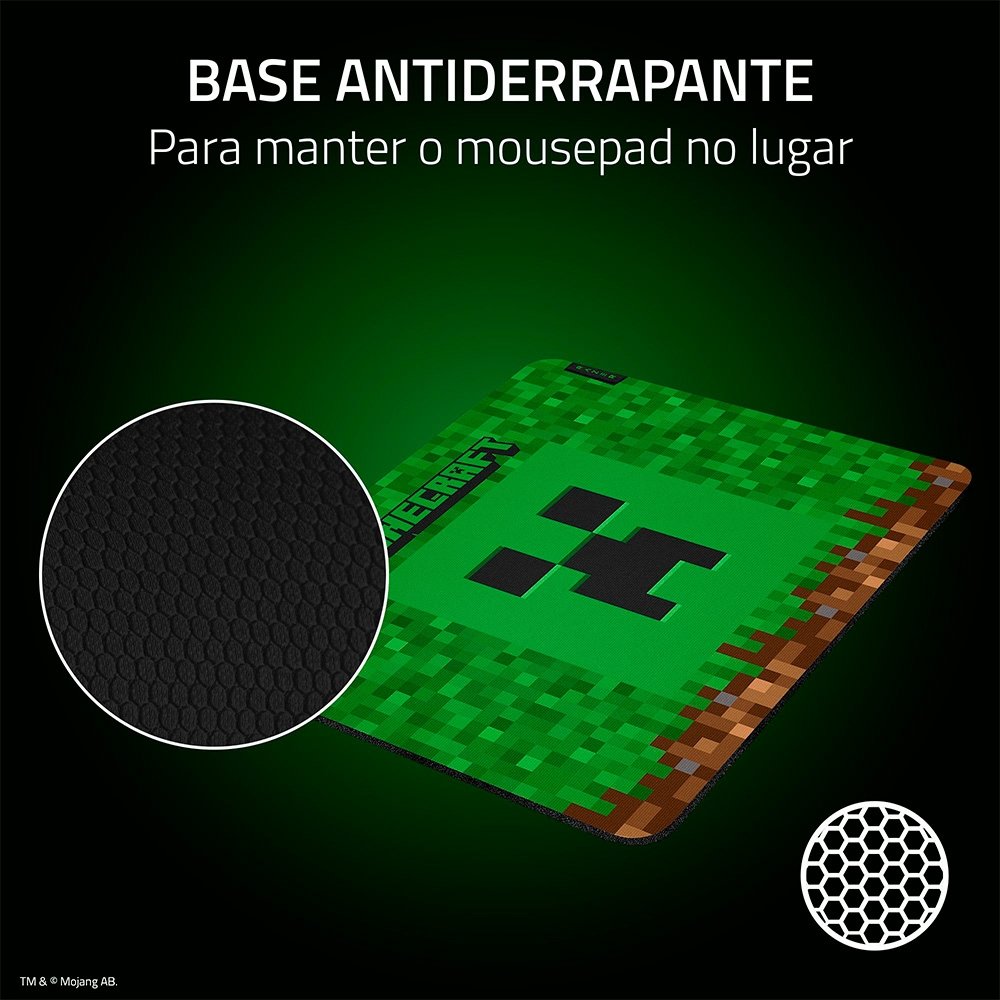 Imagem 7 de 7 do produto Mousepad Gamer Razer Gigantus V2, Tecido Macio, Médio, Minecraft Edition - RZ02-03333800-R3M1