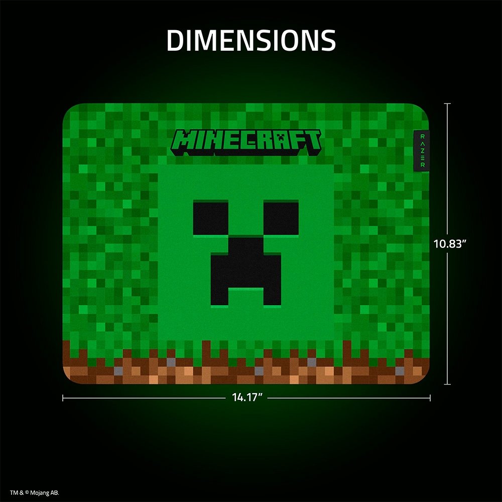 Imagem 6 de 7 do produto Mousepad Gamer Razer Gigantus V2, Tecido Macio, Médio, Minecraft Edition - RZ02-03333800-R3M1