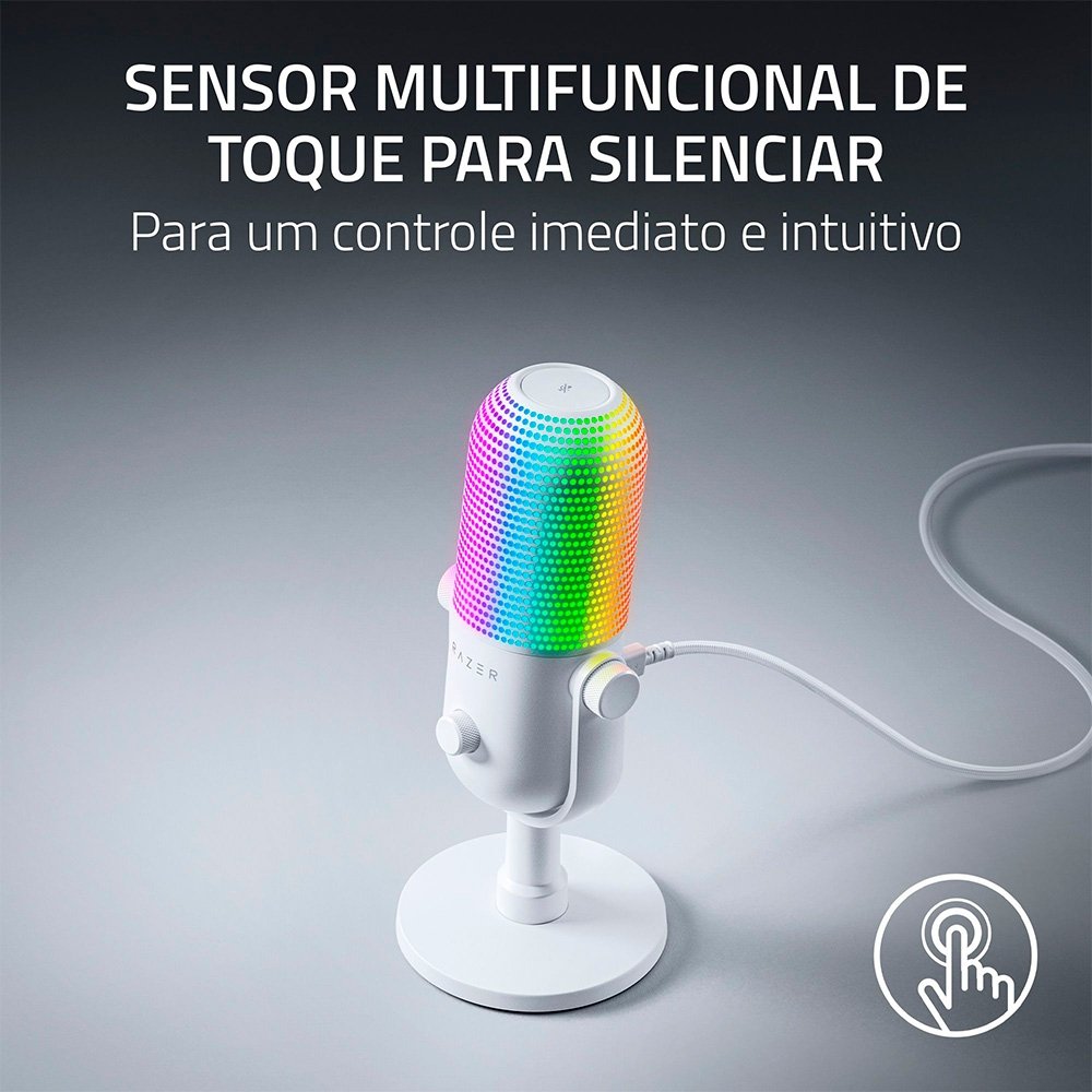 Microfone Razer Seiren V3 Chroma, RGB, Conexão USB, Branco - RZ19-05060200-R3U1 - view 5