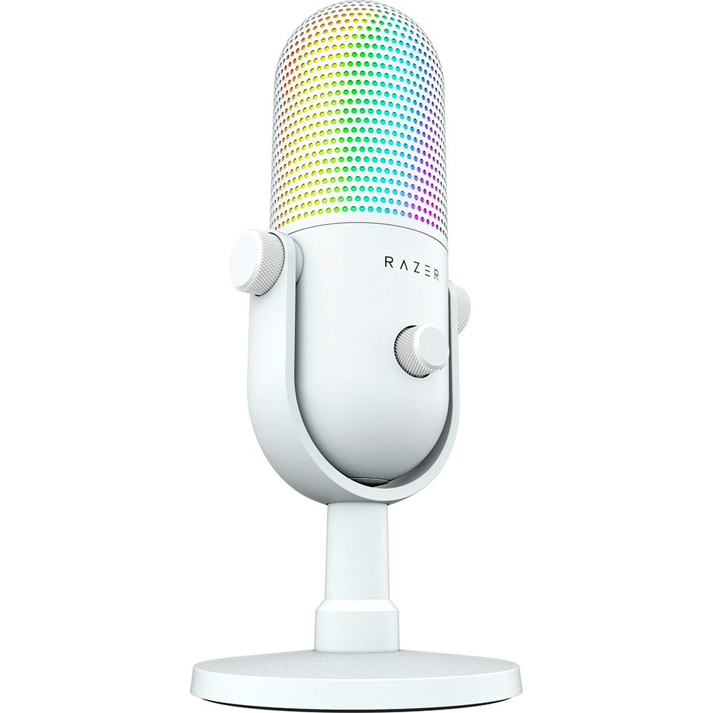 Microfone Razer Seiren V3 Chroma, RGB, Conexão USB, Branco - RZ19-05060200-R3U1