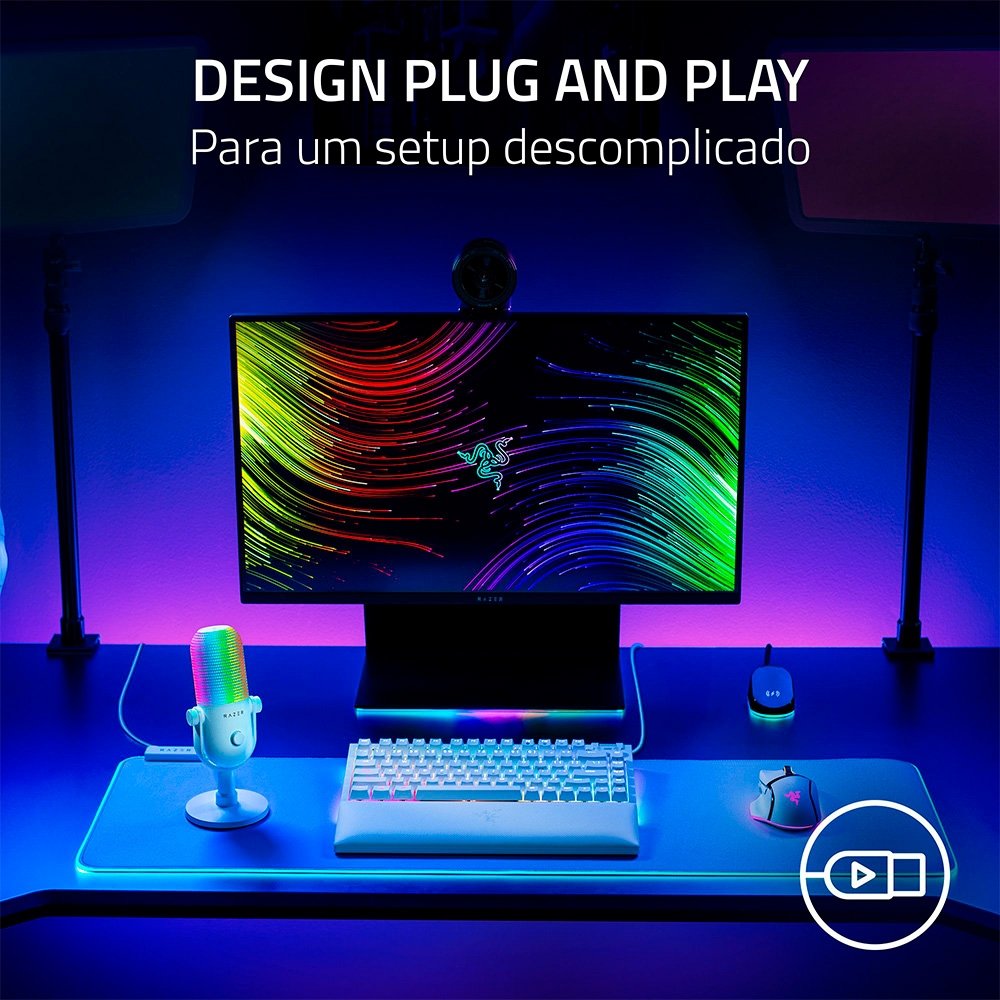 Microfone Razer Seiren V3 Chroma, RGB, Conexão USB, Branco - RZ19-05060200-R3U1 - view 9