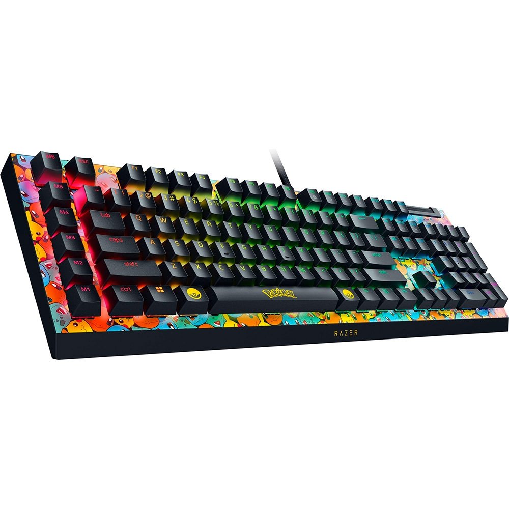Imagem 4 de 10 do produto Teclado Mecânico Gamer Razer BlackWidow V4 X, Chroma RGB, Switch Green, Pokémon Kanto Starters Edition, Layout US - RZ03-04704200-R3M1