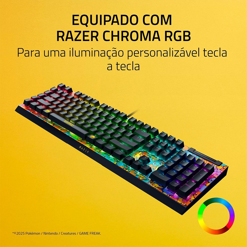 Teclado Gamer Razer BlackWidow V4 X Pokémon