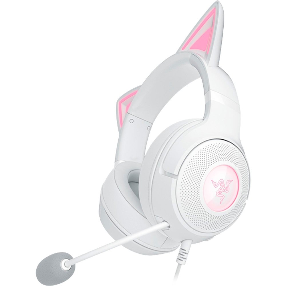 Imagem 4 de 12 do produto Headset Gamer Razer Kraken Kitty V2, Chroma RGB, Conexão USB, Branco - RZ04-04730600-R3U1