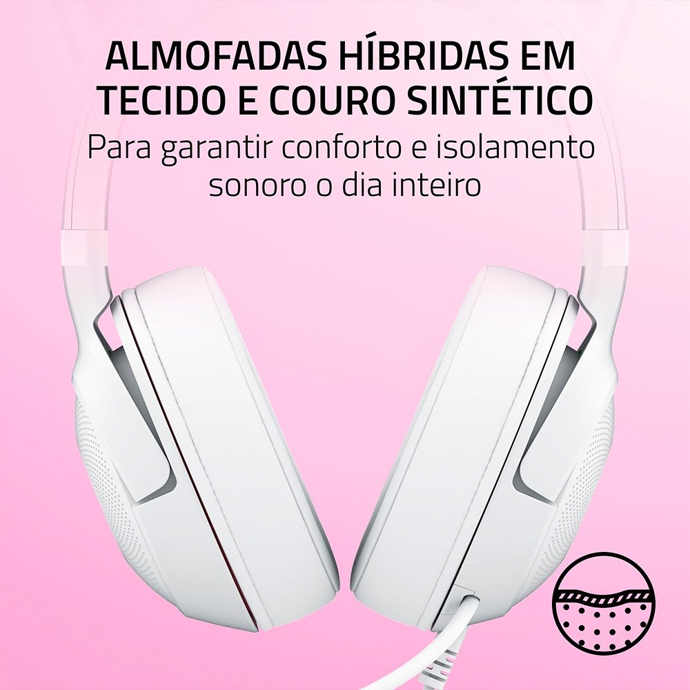 Imagem 7 de 12 do produto Headset Gamer Razer Kraken Kitty V2, Chroma RGB, Conexão USB, Branco - RZ04-04730600-R3U1