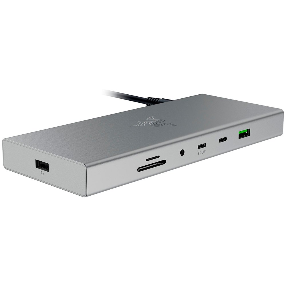 Dock Station Razer USB-C 4, Adaptador Multiportas 14 em 1, Mercury White - RC21-02280200-R3U1