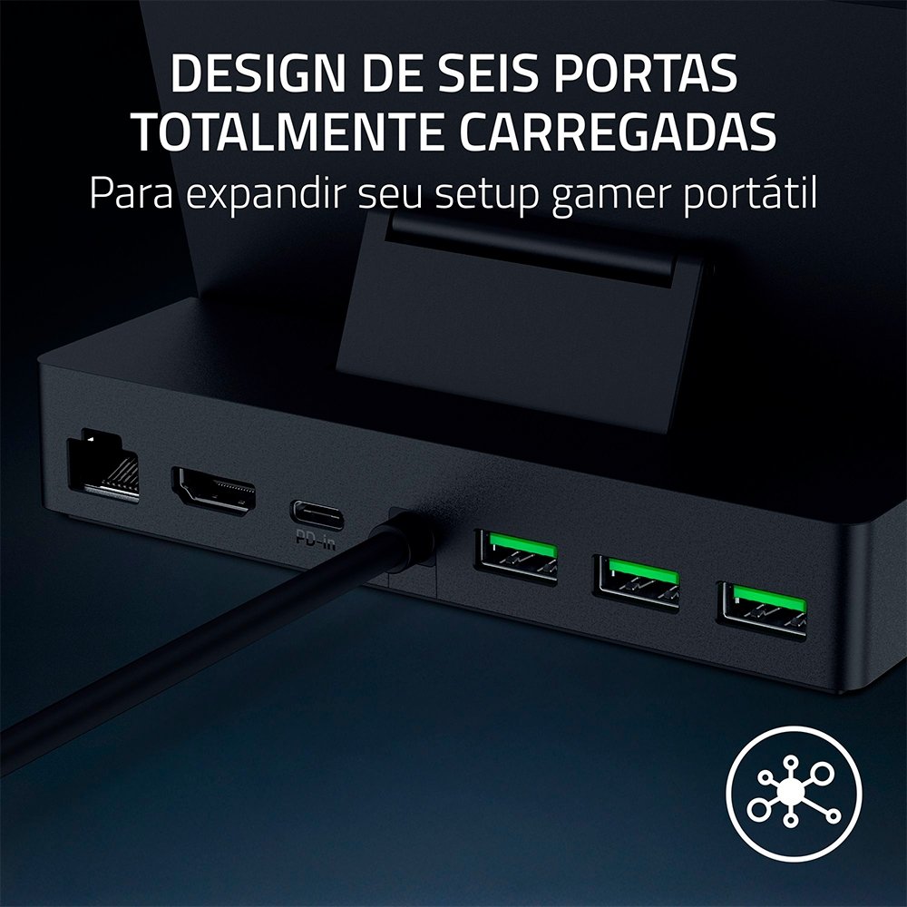Dock Station ( Balão.info) Handheld Chroma, 6 em 1, USB-C, Preto - RC21-( Balão.info)-R3U1 - foto 2