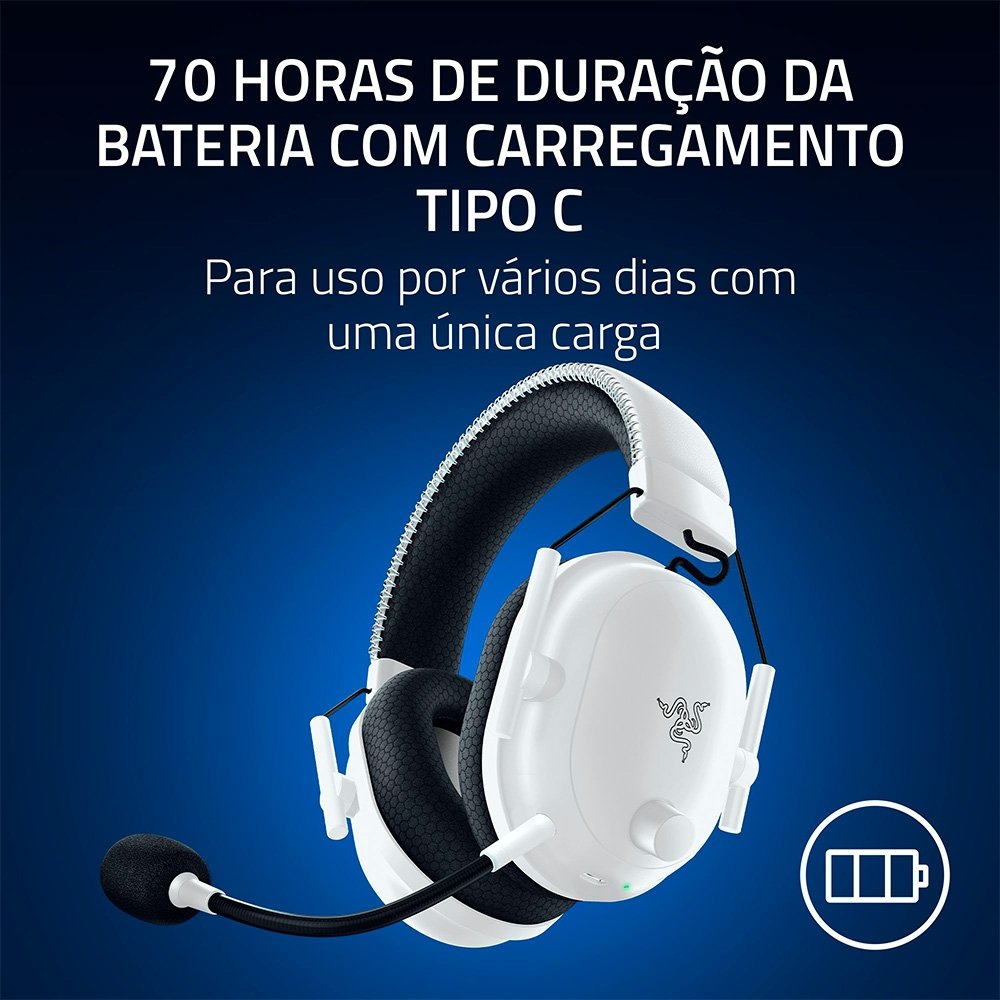 Headset Razer BlackShark V2 Pro White | KaBuM!