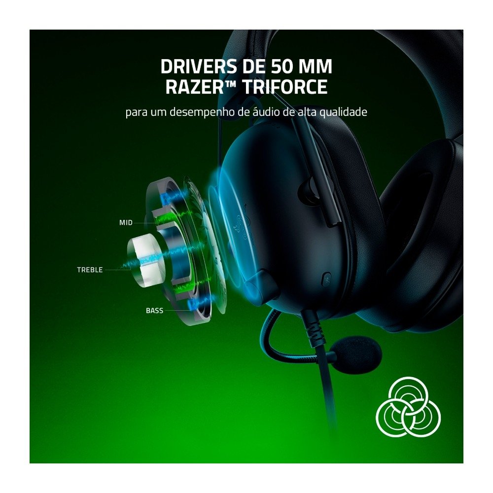 Imagem 2 de 5 do produto Headset Gamer Razer BlackShark V2 X, Drivers 50mm, Microfone Cardioide, Preto - RZ04-03240900