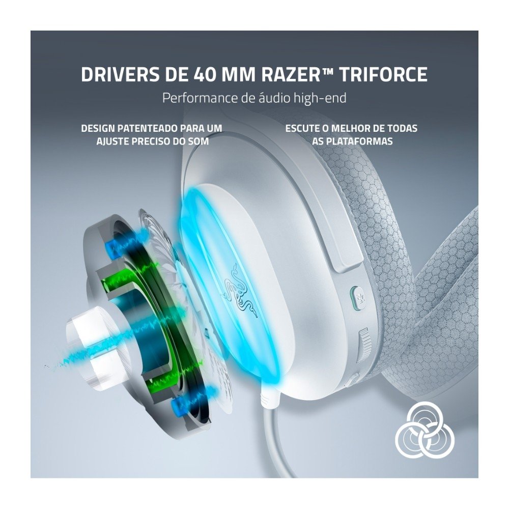 Headset Gamer Sem Fio Razer Barracuda X, Driver 40mm, Microfone Removível, Bateria 50h, Multiplataforma, Wireless 2.4GHz, Bluetooth, Mercury White - RZ04-04430200 - view 4