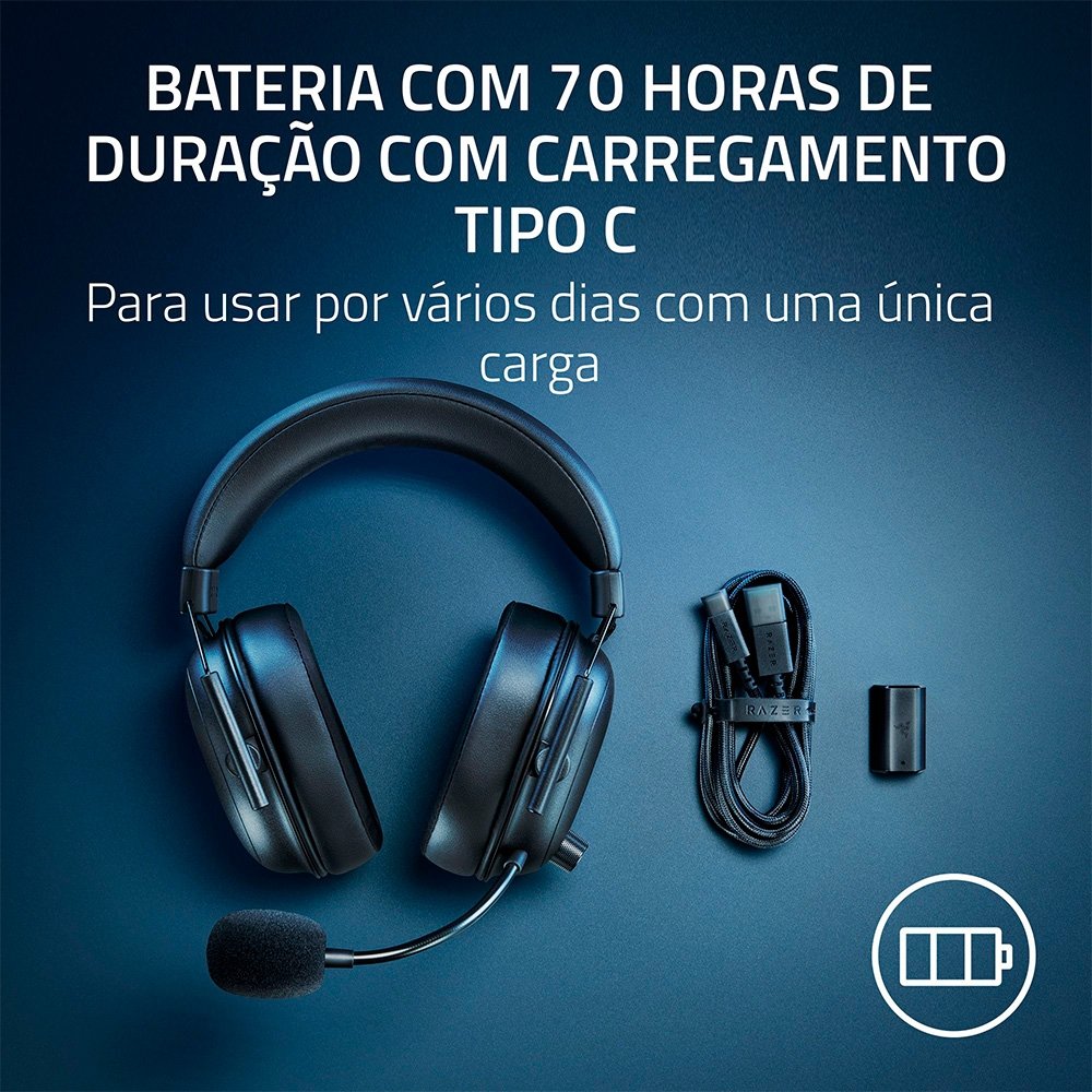 Imagem 9 de 11 do produto Headset Gamer Sem Fio Razer BlackShark V2 HyperSpeed, Preto - RZ04-04960100-R3U1