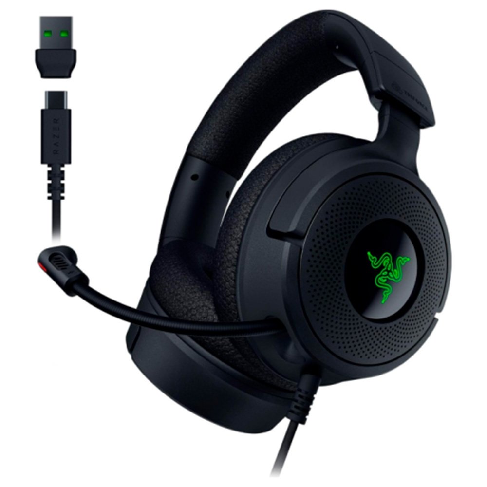 Headset Razer Kraken V4 X 7.1 Surround USB | KaBuM