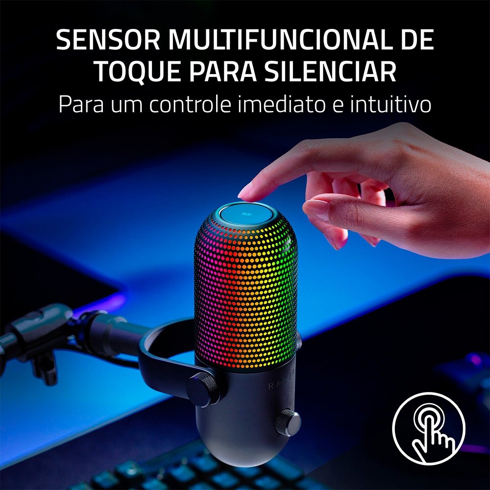 Microfone Razer Seiren V3 Chroma, RGB, Conexão USB, Preto - RZ19-05060100-R3U1 - view 7