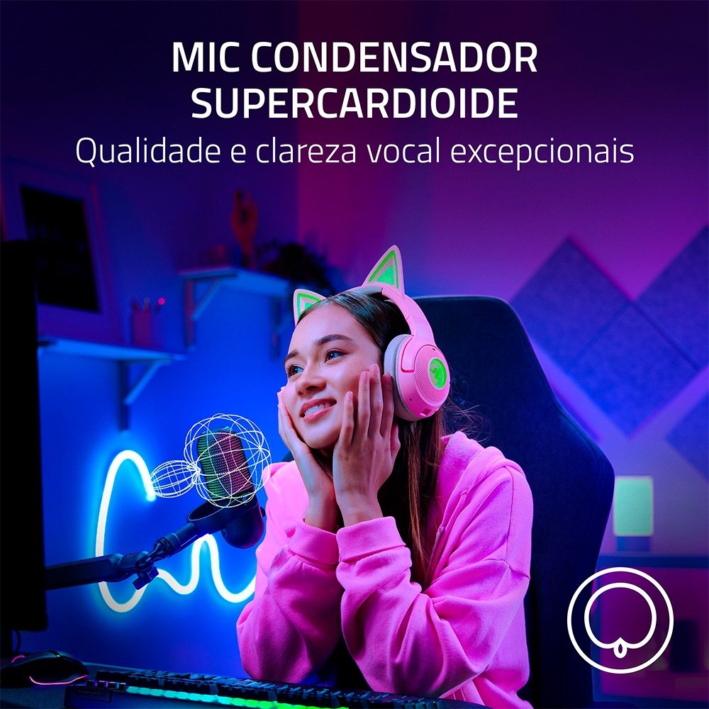 Microfone Razer Seiren V3 Chroma, RGB, Conexão USB, Preto - RZ19-05060100-R3U1 - view 6