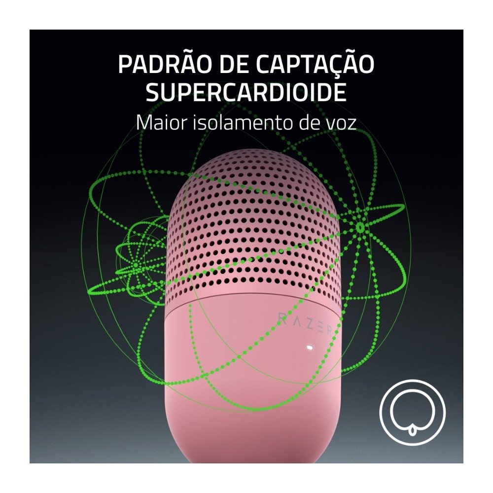 Microfone Gamer ( Balão.info) Seiren V3 Mini Quartz, Supercardioide, Função Toque para Silenciar, Conexão USB, Rosa - RZ19-( Balão.info - foto 3
