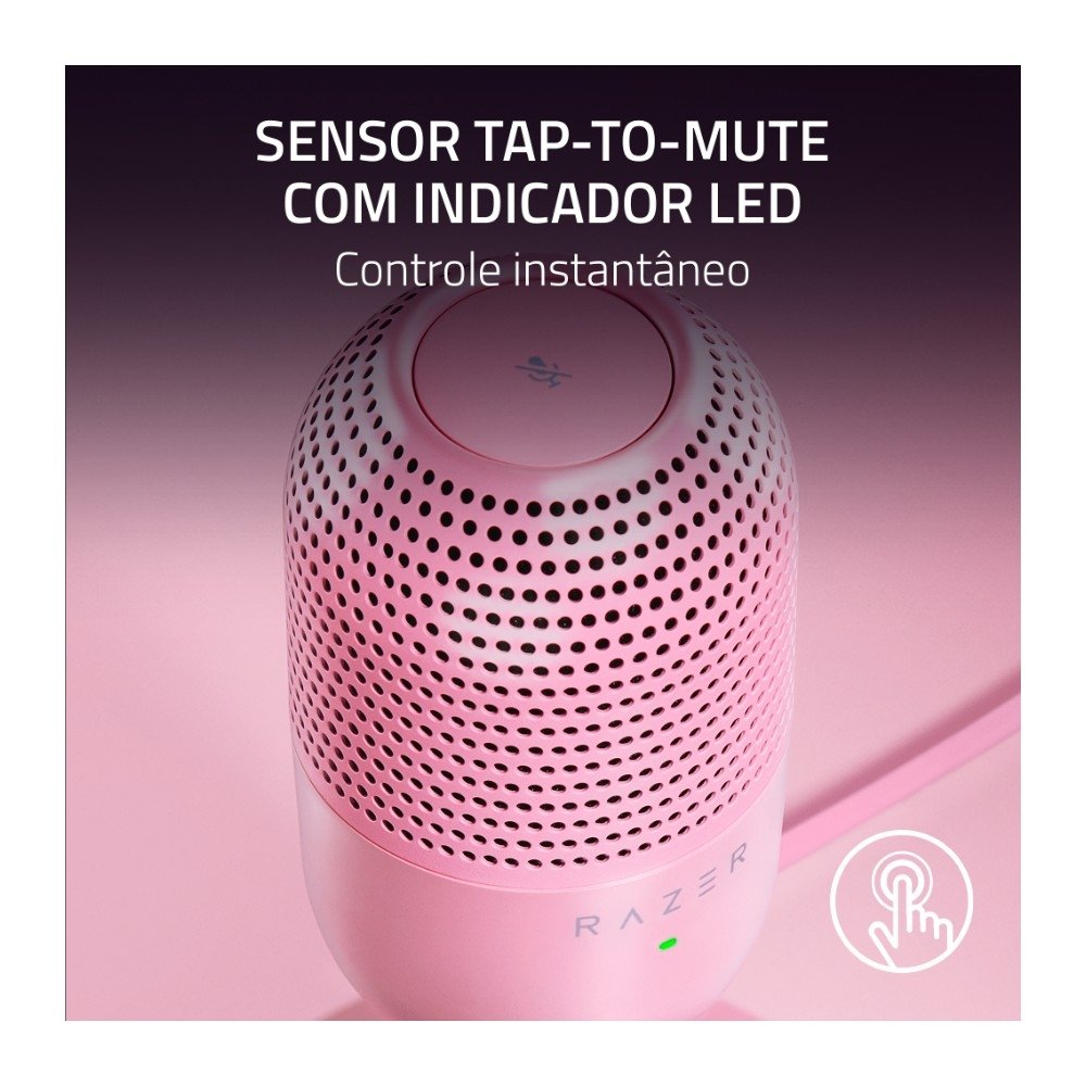 Microfone Gamer ( Balão.info) Seiren V3 Mini Quartz, Supercardioide, Função Toque para Silenciar, Conexão USB, Rosa - RZ19-( Balão.info - foto 4