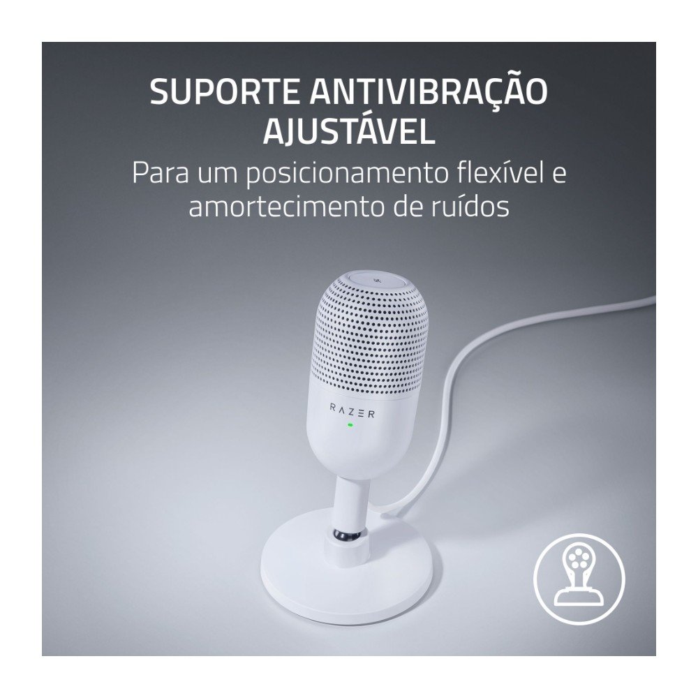 Imagem 5 de 5 do produto Microfone Razer Seiren V3 Mini, Condensador, Sensor Tap-to-Mute, Ultracompacto, USB, Branco - RZ19-05050300