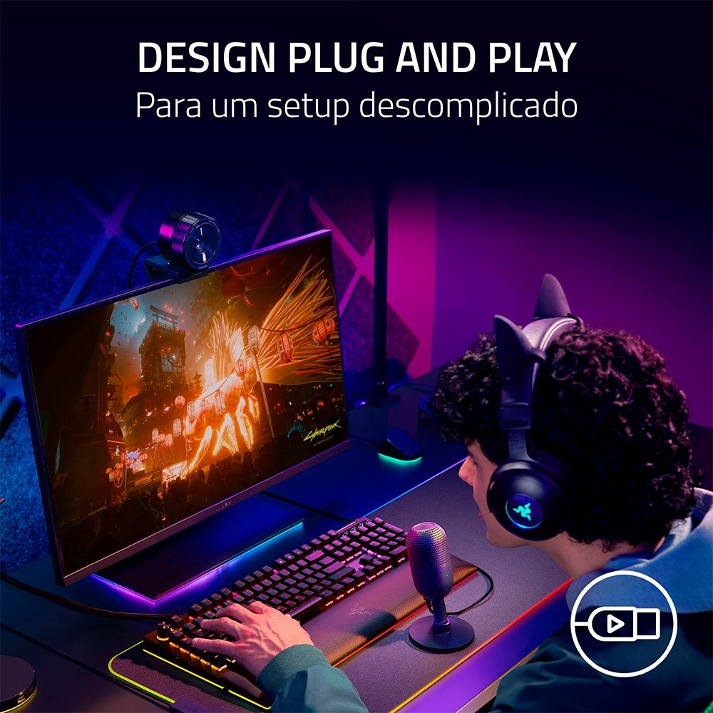 Microfone Razer Seiren V3 Mini, Ultracompacto, Conexão USB, Branco - RZ19-05050300-R3U1 - view 10