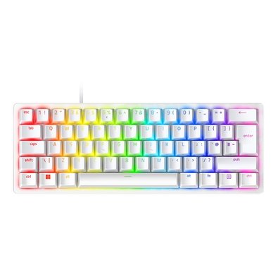 Teclado Gamer Óptico Razer Huntsman Mini, RGB, Switch Clicky Roxo, Formato 60%, Cabo USB-C Destacável, Alumínio Mercury Branco - RZ03-03393300