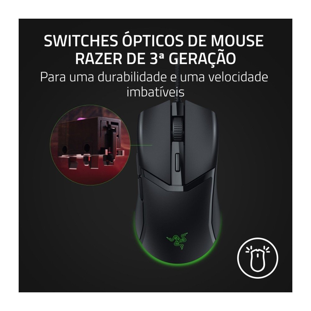 Imagem 3 de 7 do produto Mouse Gamer Razer Cobra, Chroma RGB, Sensor Óptico Preciso de 8500 DPI, Cabo Speedflex, Preto - RZ01-04650100