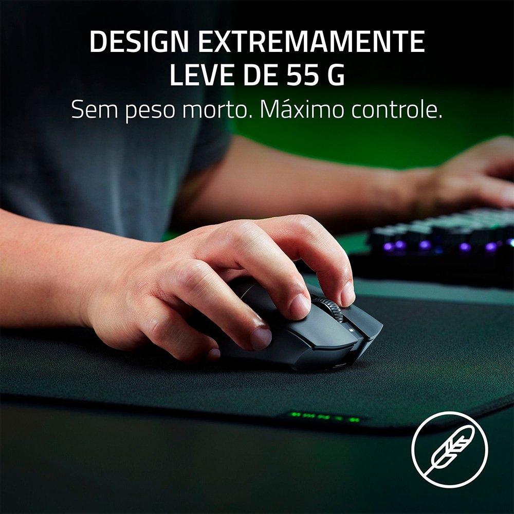 Mouse Gamer Sem Fio Razer DeathAdder V3 HyperSpeed, 30000 DPI, Preto - RZ01-05140100-R3U1 - view 6