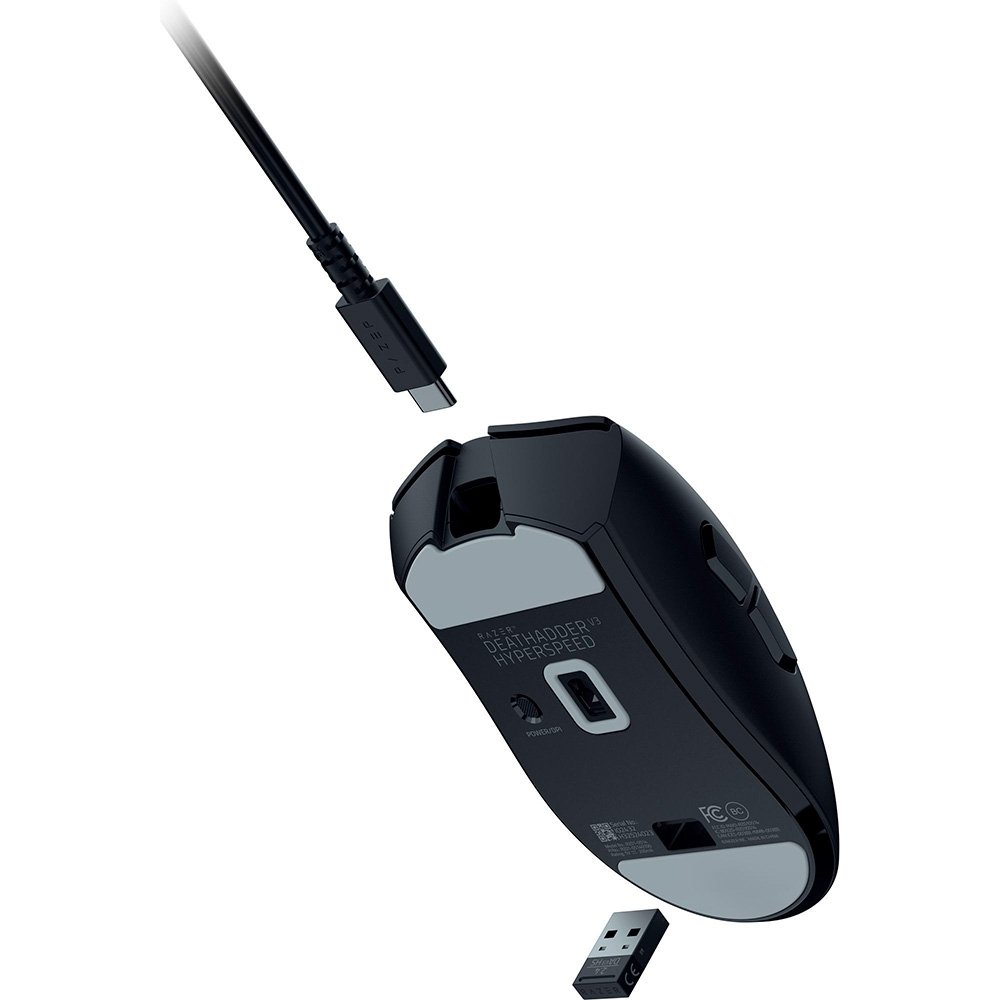 Mouse Gamer Sem Fio Razer DeathAdder V3 HyperSpeed, 30000 DPI, Preto - RZ01-05140100-R3U1 - view 4
