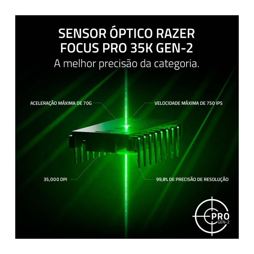 Mouse Gamer Sem Fio Razer Viper V3 Pro, Sensor Focus Pro, 35000 DPI, Bateria 95h, Polling Rate 8000Hz, Preto - RZ01-05120100 - view 3