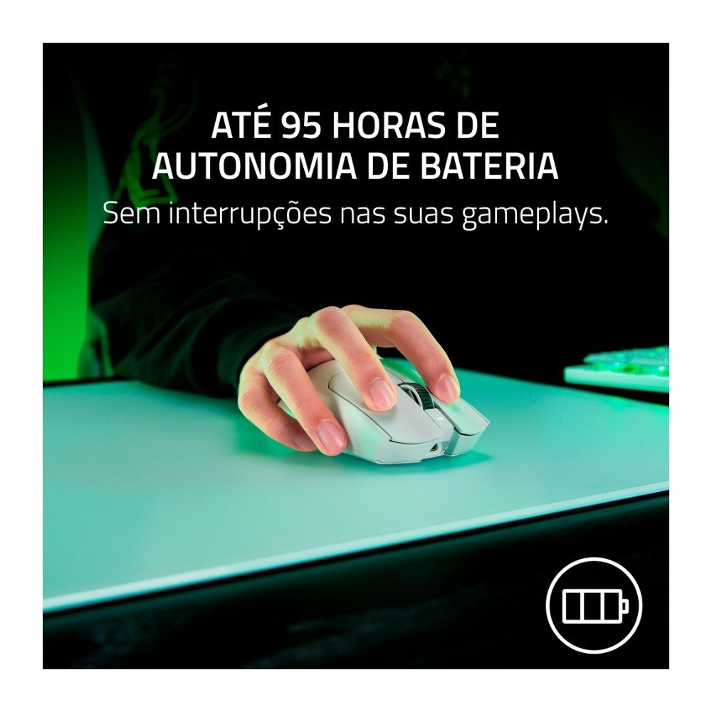 Mouse Gamer Sem Fio ( Balão.info) Pro White Edition, Sensor Focus Pro, ( Balão.info) DPI, Bateria 95h, Polling Rate 8000Hz, Branco - RZ01-( Balão.info - foto 5