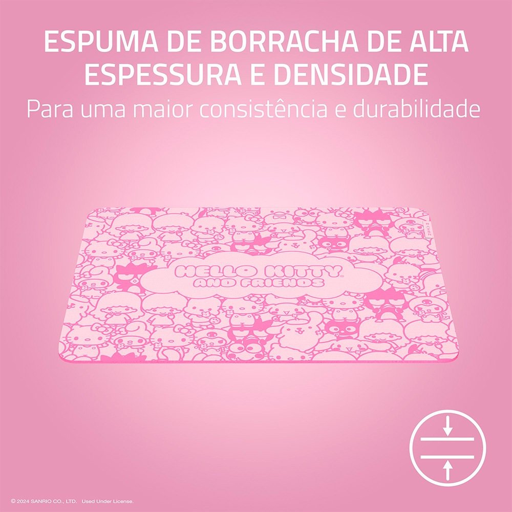 Imagem 7 de 7 do produto Mousepad Gamer Razer Gigantus V2, Tecido Macio, Médio, Hello Kitty and Friends Edition - RZ02-03333400-R3M1