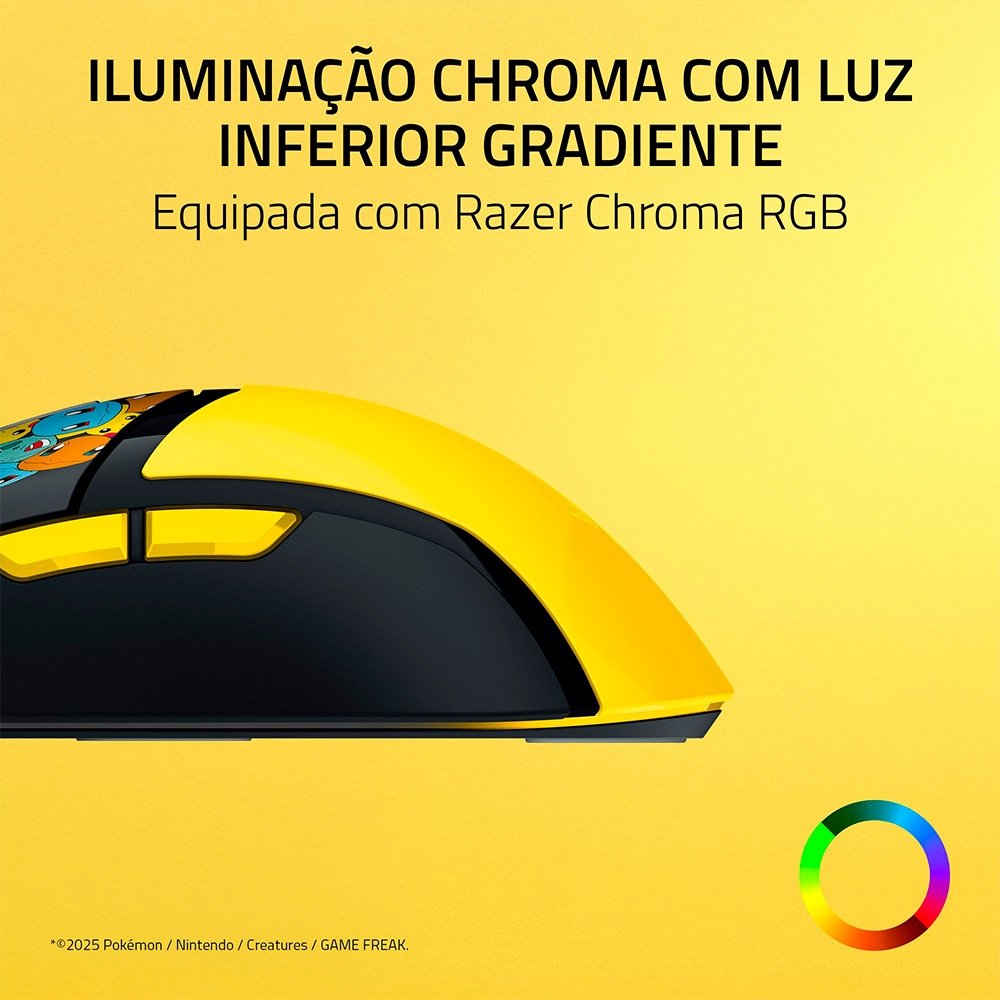 Mouse Gamer Razer Cobra, Chroma RGB, 8500 DPI, Pokémon Kanto Starters Edition - RZ01-04650400-R3M1