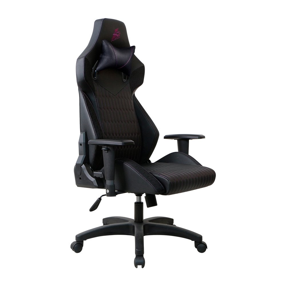Cadeira Gamer 1STPLAYER WIN101, Até 160kg, Reclinável, com Almofadas, Material PVC, Preta e Rosa - WIN-101-BK - view 2