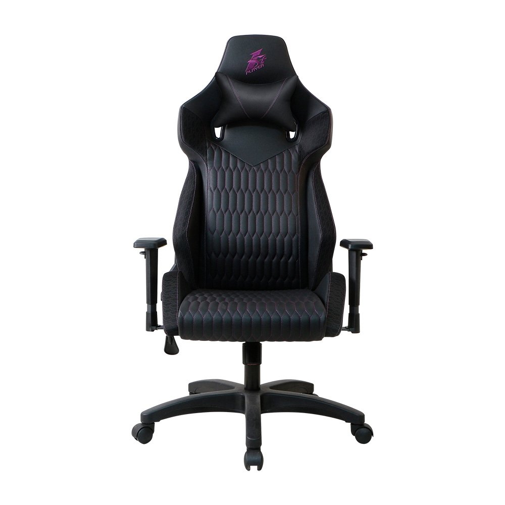 Cadeira Gamer 1STPLAYER WIN101, Até 160kg, Reclinável, com Almofadas, Material PVC, Preta e Rosa - WIN-101-BK