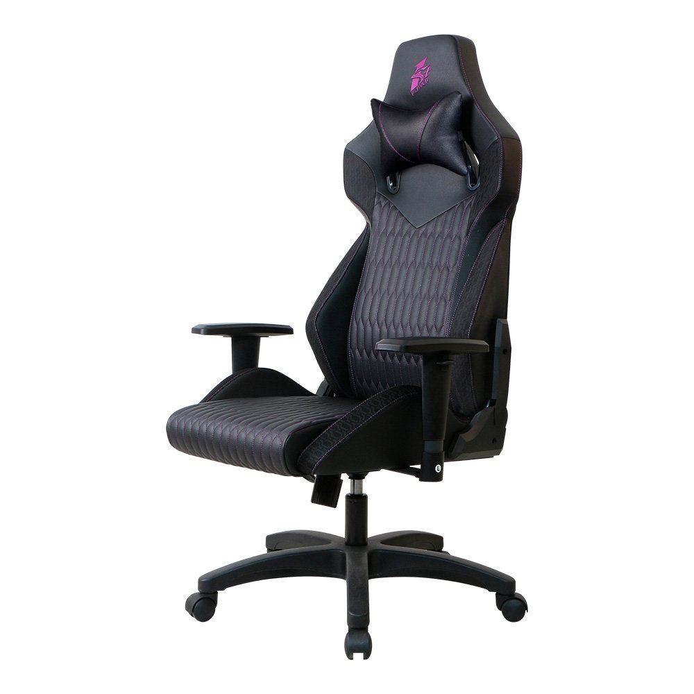 Cadeira Gamer 1STPLAYER WIN101, Até 160kg, Reclinável, com Almofadas, Material PVC, Preta e Rosa - WIN-101-BK - view 6