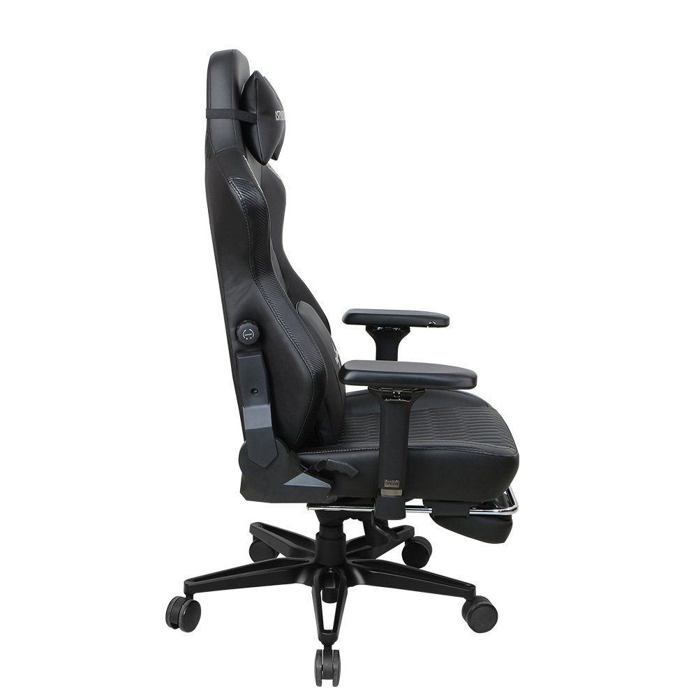 Cadeira Gamer 1STPLAYER DUKE, Até 160kg, Reclinável, Almofadas e Apoio para os Pés, Cilindro de Gás Classe 4, Preta - DUKE-FR-BK - view 3
