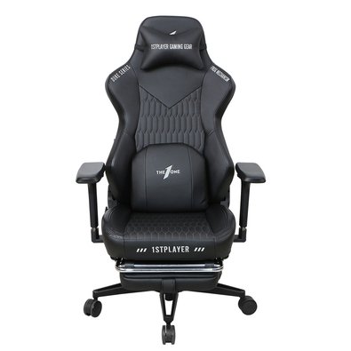 Cadeira Gamer 1STPLAYER DUKE, Até 160kg, Reclinável, Almofadas e Apoio para os Pés, Cilindro de Gás Classe 4, Preta - DUKE-FR-BK
