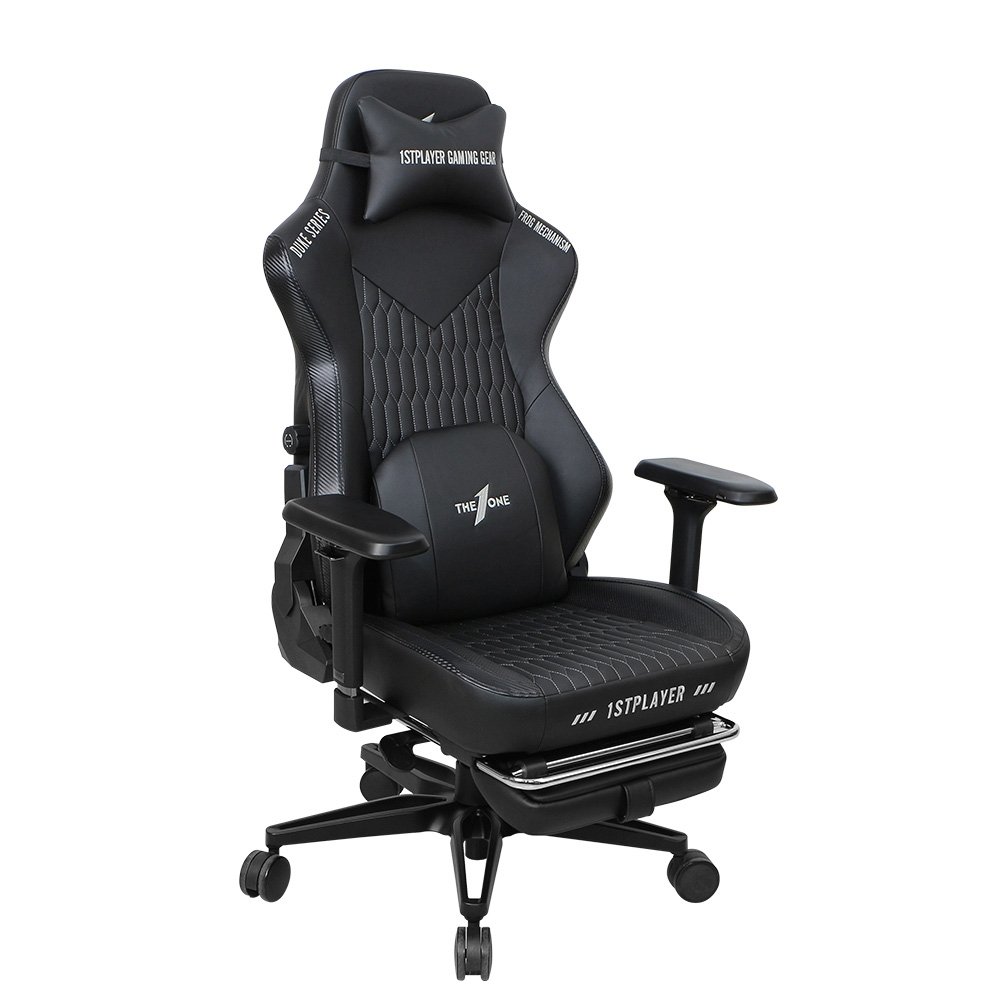 Cadeira Gamer 1STPLAYER DUKE, Até 160kg, Reclinável, Almofadas e Apoio para os Pés, Cilindro de Gás Classe 4, Preta - DUKE-FR-BK - view 2