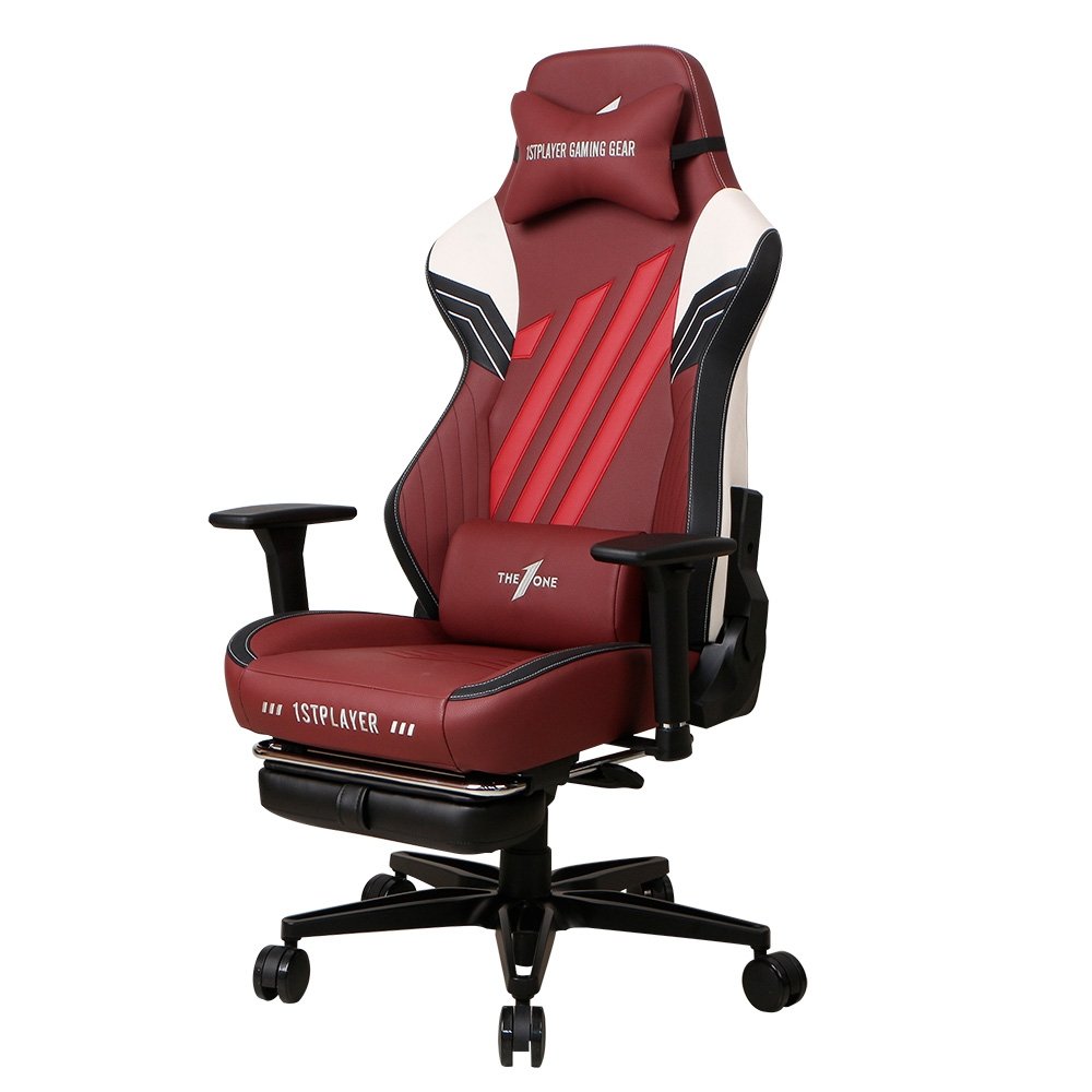 Imagem 6 de 8 do produto Cadeira Gamer 1STPLAYER DUKE, Até 160kg, Almofadas e Apoio para os Pés, Cilindro de Gás Classe 4, Preta, Branca e Vermelha - DUKE-FR-BKWHRE