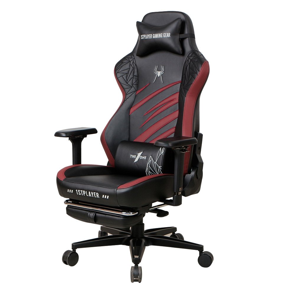 Cadeira Gamer 1STPLAYER DUKE, Até 160kg, Almofadas e Apoio para os Pés, Cilindro de Gás Classe 4, Preta e Vermelha - DUKE-FR-BKRE - view 5